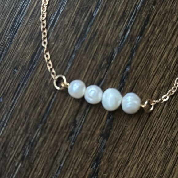 Genuine Pearl 14k Gold Plated Boho Beach Anklet or Bracelet, Adjustable 7.5-9.5” - Picture 4 of 7